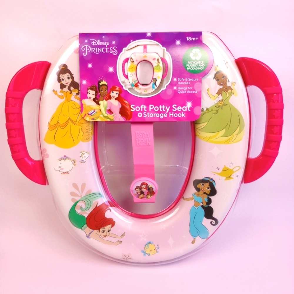 Disney Princess Soft Potty Seat With Hook To Store Big Girl Toilet Seat Pink